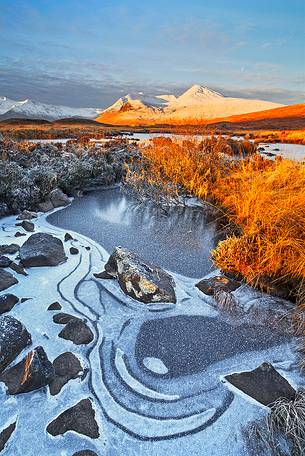 Ice and light during the sunrise