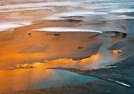 A detail of the frozen river