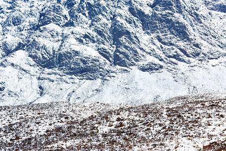 A detail of Buachaille Etive mor at Winter Time