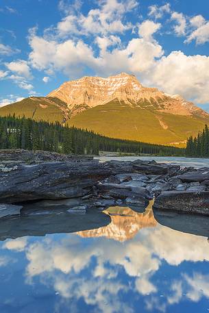 Amazing reflection at Athabasca Falls