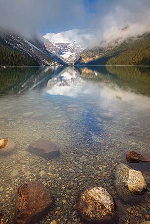 A beautiful view of Lake Louise in the morning 