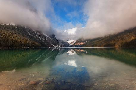 A beautiful view of Lake Louise in the morning 