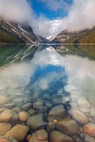 A beautiful view of Lake Louise in the morning 