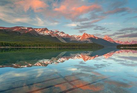 Last light at  Maligne Lake 