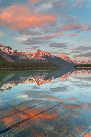 Last light at  Maligne Lake 