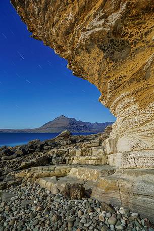 Star Trail above the Cuillin Hills, from Elgol Beach