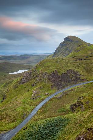 A sunset from the Quiraing, United Kingdom, UK, Scotland, Inner Hebrides , Isle of Skye 