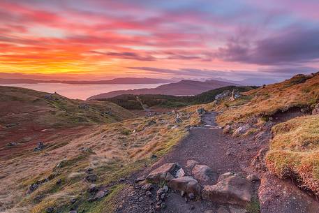 The sky is on fire during the sunrise at Trotternish Hills The sky is on fire during the sunrise at Trotternish Hills
