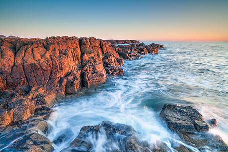 Warm light at dusk during a summer morning, United Kingdom, UK, Scotland, Inner Hebrides, Isle of Skye 