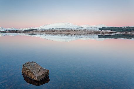 Cold, reflections and snow at Loch Tulla