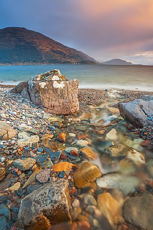 Long time exposure at Loch Leven, during a  day of stormy weather