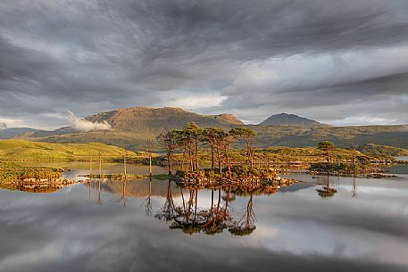 The great landscape in the North of Scotland at late afternoon, just before the rain