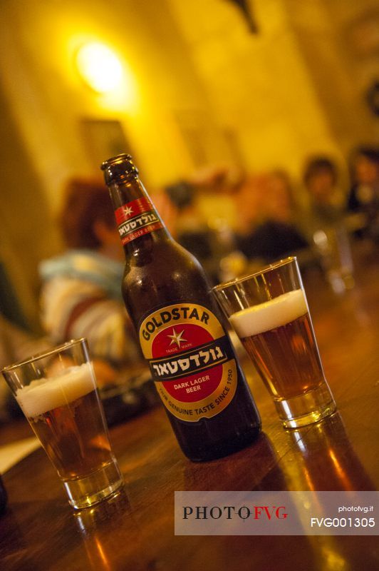 Traditional beer a bar in Nazareth, Israel