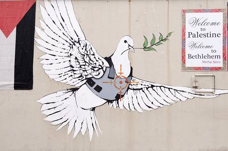 Dove, Peace Symbol on the walls of Bethlehem, Israel