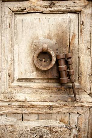 Detail of an ancient door in Jerusalem, Israel