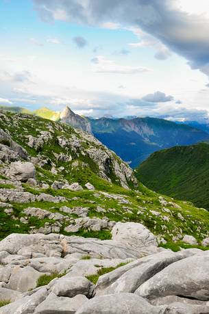 From the refige Marinelli opens the view of the Carnic Alps