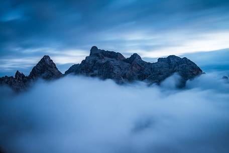 The peaks are escaping the clouds.