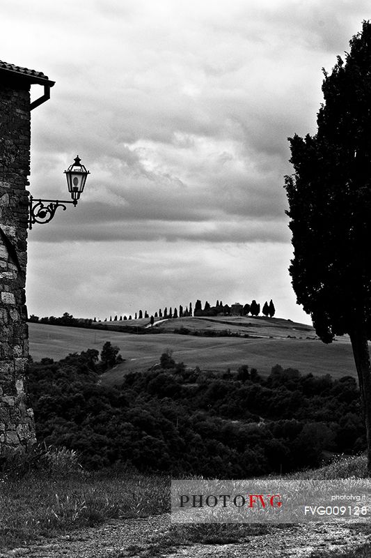 storm over the chapel of Vitaleta near Pienza