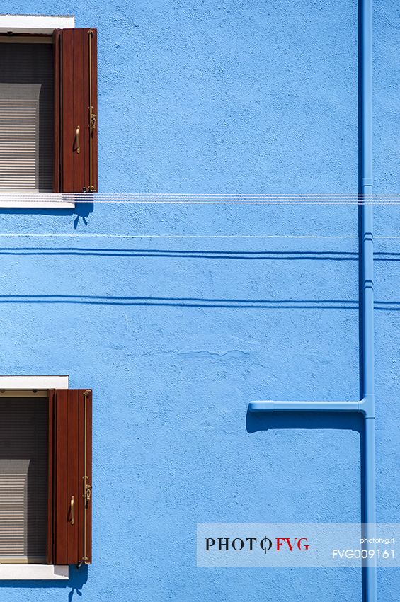 urban colorfull architecture or Burano near Venice, new and old house create a magic atmosphere