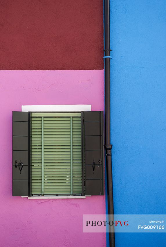 urban colorfull architecture or Burano near Venice, new and old house create a magic atmosphere