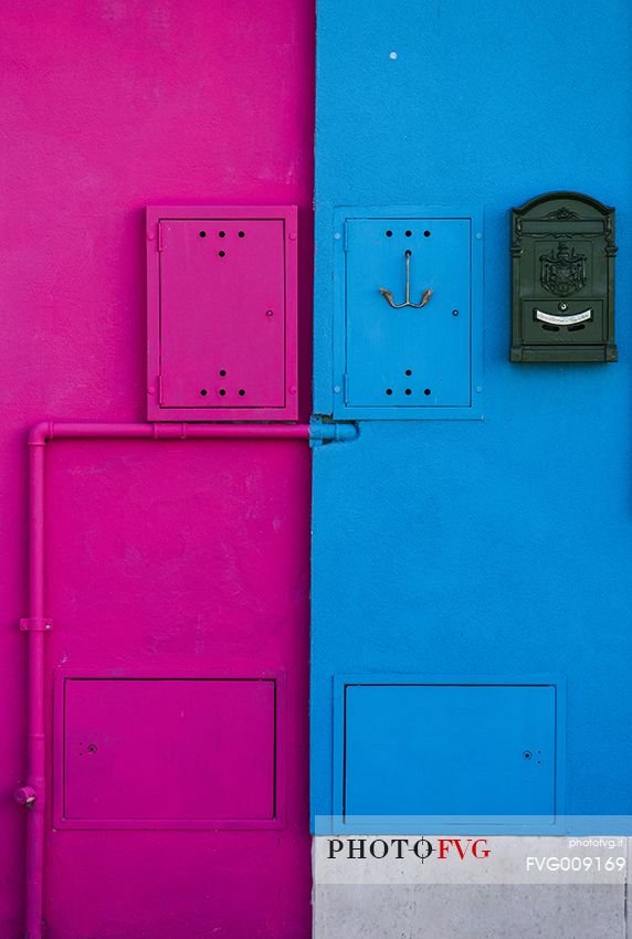 urban colorfull architecture or Burano near Venice, new and old house create a magic atmosphere