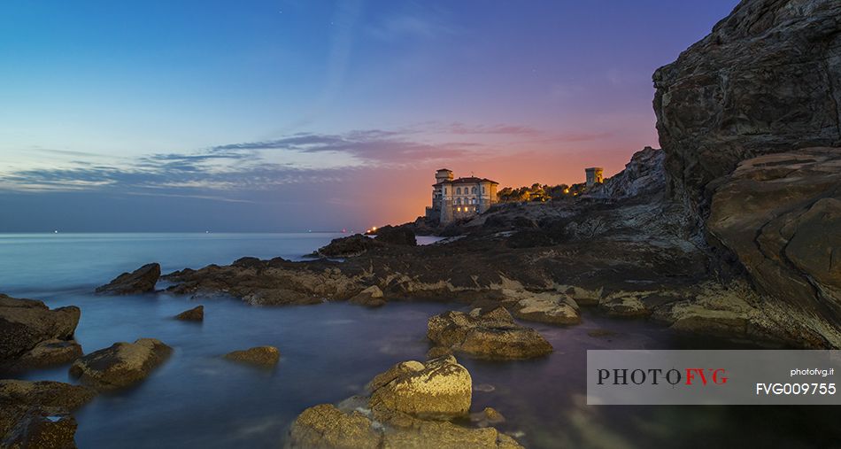 sunset and blu hour on castello boccale