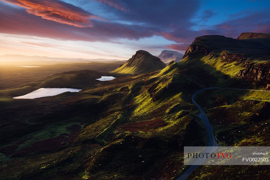 Sunrise at the Quiraing and Trotternish Ridge, Isle of Skye, Scotland, UK