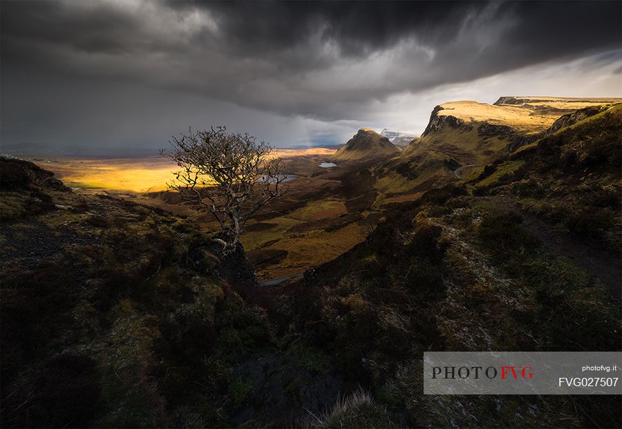 Sunset at the Quiraing and Trotternish Ridge, Isle of Skye, Scotland, UK