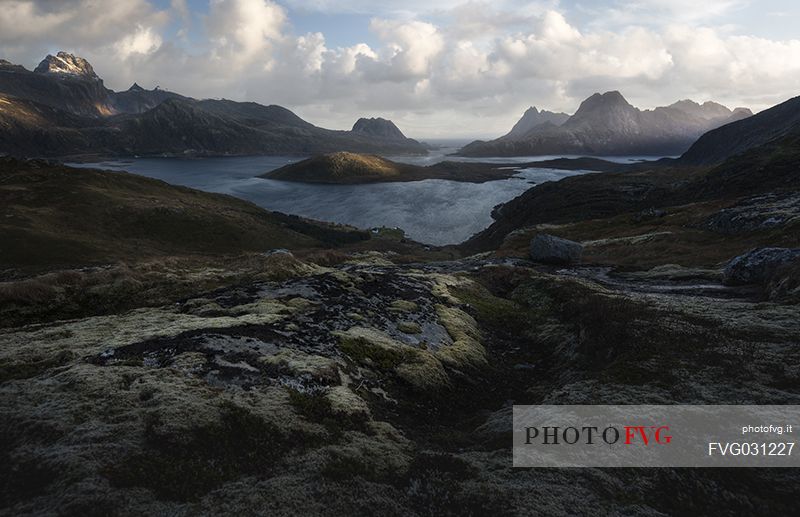 Aereal view of Reine, Lofoten Island, Norway