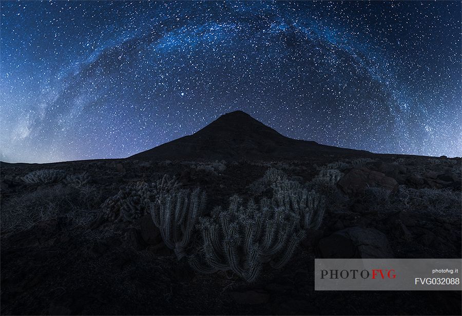 Milky way in Jandia, Fuerteventura, Las Palmas, Canary Islands, Spain, Europe