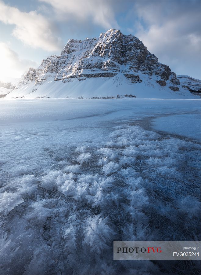 Sunrise at Bow lake, Canadian Rockies landscape, Banff national park, rocky mountains, Alberta, Canada