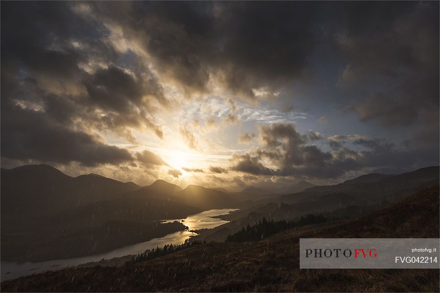 Tipical Highlands landscape in Glencoe, Scotland, United Kingdom, Europe