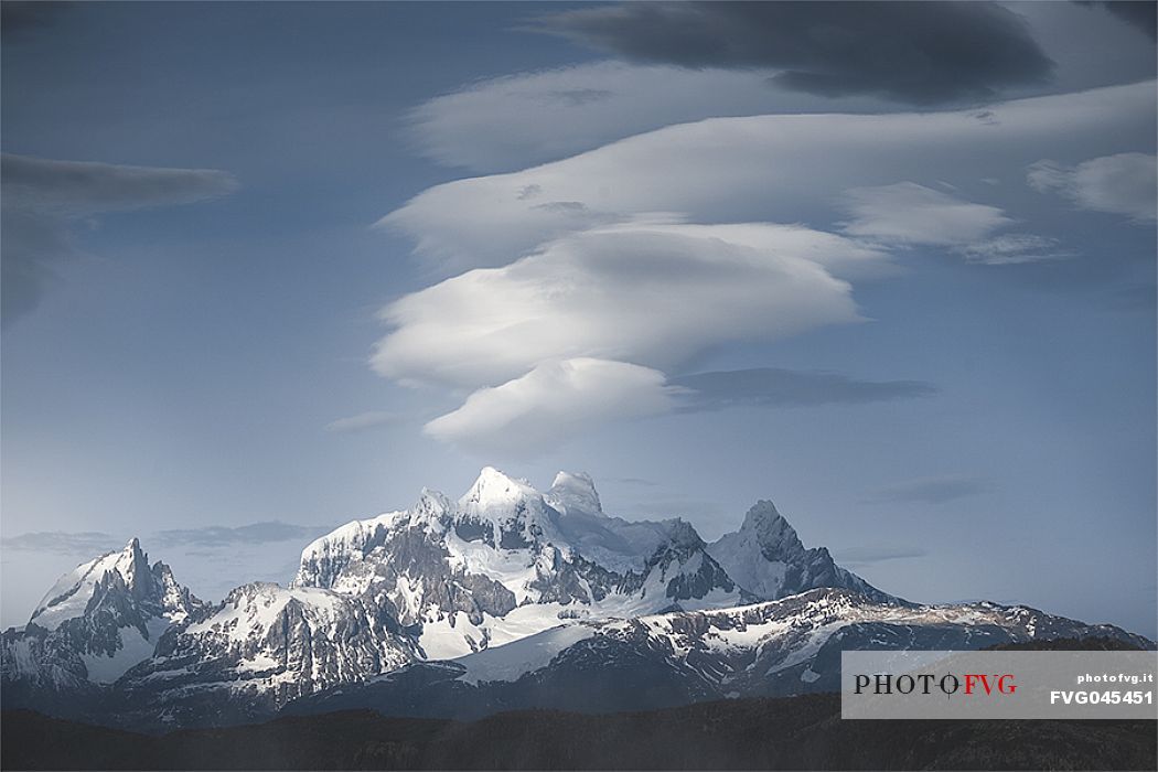 Lenticular couds in the Torres del Paine National Park, Patagonia, Chile