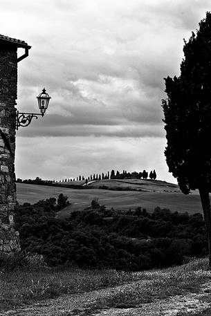 storm over the chapel of Vitaleta near Pienza