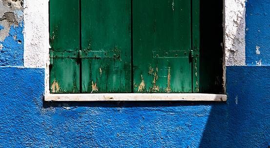 urban colorfull architecture or Burano near Venice, new and old house create a magic atmosphere