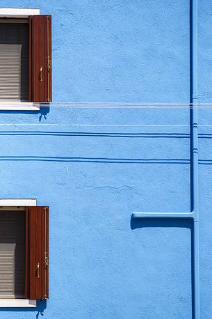 urban colorfull architecture or Burano near Venice, new and old house create a magic atmosphere