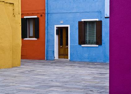 urban colorfull architecture or Burano near Venice, new and old house create a magic atmosphere urban colorfull architecture or Burano near Venice, new and old house create a magic atmosphere