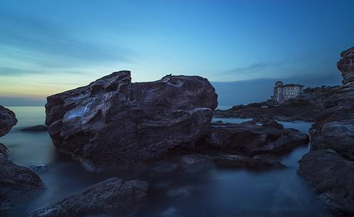 sunset and blu hour on castello boccale