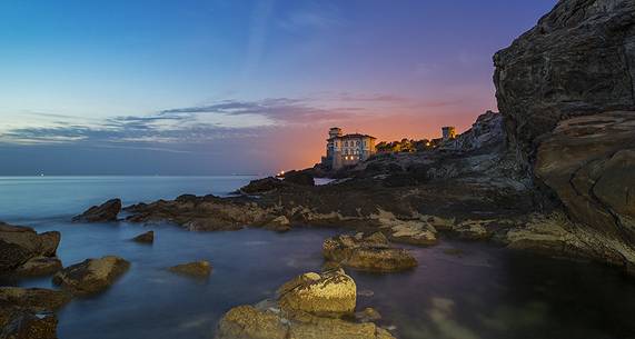 sunset and blu hour on castello boccale