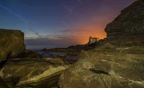 sunset and blu hour on castello boccale