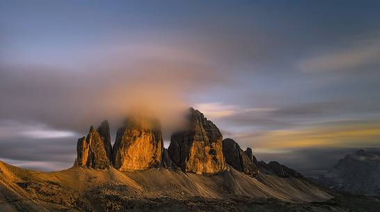 Landscape of peaks of lavaredo