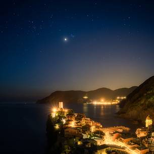 Vernazza village at night, Cinque Terre National Park