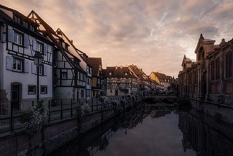 Typical Alsatian houses at Colmar town, the petit Venice, Alsace, France