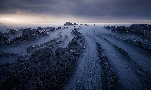 Storm on the coast of Asturias, Spain