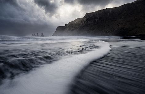 winter sunrise at Vik beach, Iceland