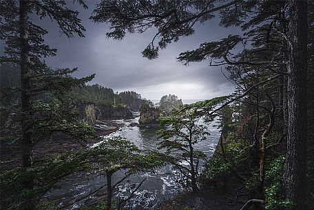 Stormy sky over Cape Flattery, Olympic national park, Washington, United States