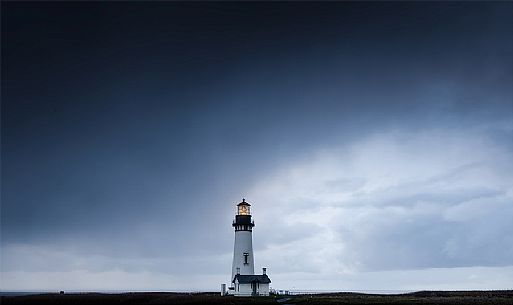 Storm at Yaquina Head lighthouse, Oregon, United States