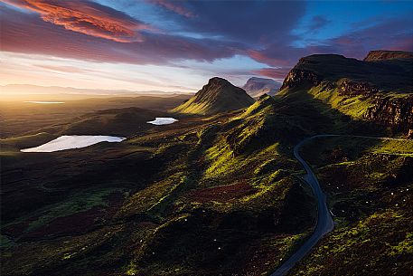 Sunrise at the Quiraing and Trotternish Ridge, Isle of Skye, Scotland, UK