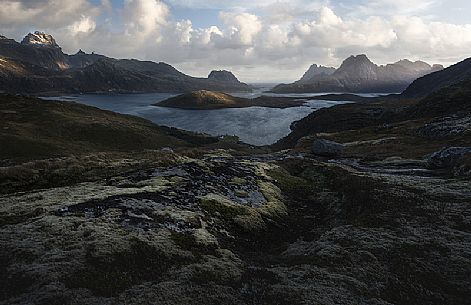 Aereal view of Reine, Lofoten Island, Norway