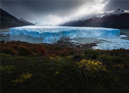 Sunset over Perito Moreno glacier, Los Glaciares national park, Patagonia, Argentina